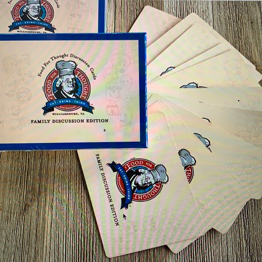 Food For Thought Discussion Cards (Family Edition). Sealed box. Never Used.